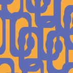 Contemporary Abstract Loop Pattern in Blue and Orange Coffee Mug Gallery Image 2