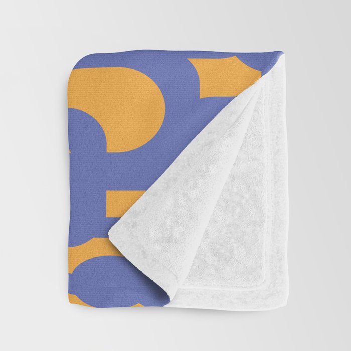 Contemporary Abstract Loop Pattern in Blue and Orange Throw Blanket Gallery Image 3