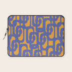 Contemporary Abstract Loop Pattern in Blue and Orange Laptop Sleeve Gallery Image 1