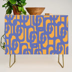 Contemporary Abstract Loop Pattern in Blue and Orange Credenza Gallery Image 1