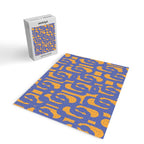 Contemporary Abstract Loop Pattern in Blue and Orange Jigsaw Puzzle Gallery Image 2