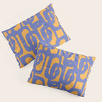 Contemporary Abstract Loop Pattern in Blue and Orange Pillow Sham Gallery Image 3
