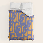 Contemporary Abstract Loop Pattern in Blue and Orange Duvet Cover Gallery Image 6