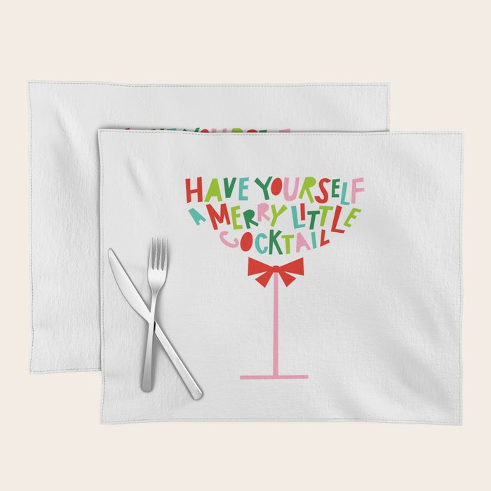 Have Yourself a Merry Little Cocktail - Festive Cocktail Typography Placemat Gallery Image 1