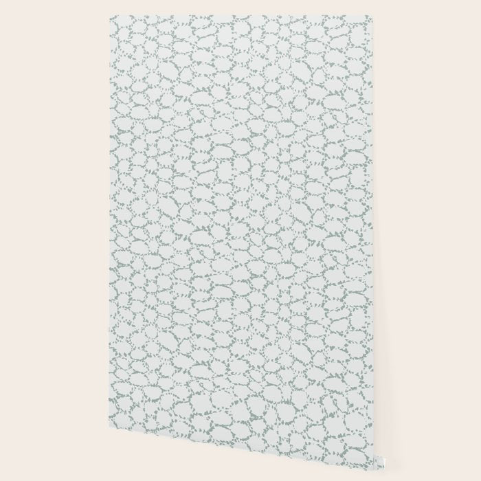 Abstract organic dots - dusty mint - pastel muted green pattern Wallpaper Gallery Image 2