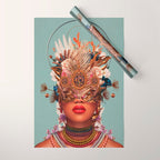 Blossom in a golden asymmetry Wrapping Paper Gallery Image 1