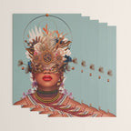 Blossom in a golden asymmetry Wrapping Paper Gallery Image 3
