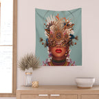Blossom in a golden asymmetry Wall Tapestry Gallery Image 2