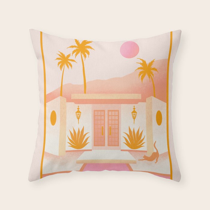 Palm Springs Home â Tangerine Throw Pillow Gallery Image 1