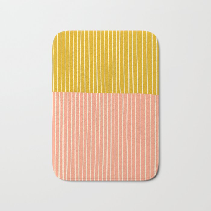 Peach & Tulip Yellow | PATTERN 06: The Retro Edition Bath Mat Gallery Image 1