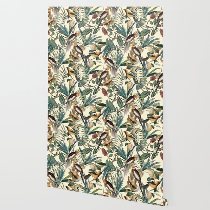 Floral and Birds Vintage Garden Wallpaper Gallery Image 2