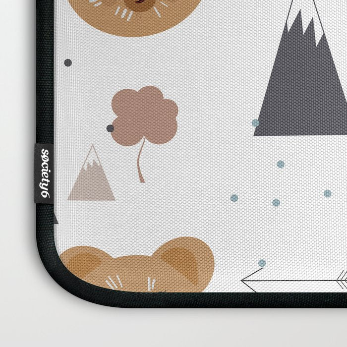 Seamless kids pattern with lovely cute bears and forest Laptop Sleeve Gallery Image 3