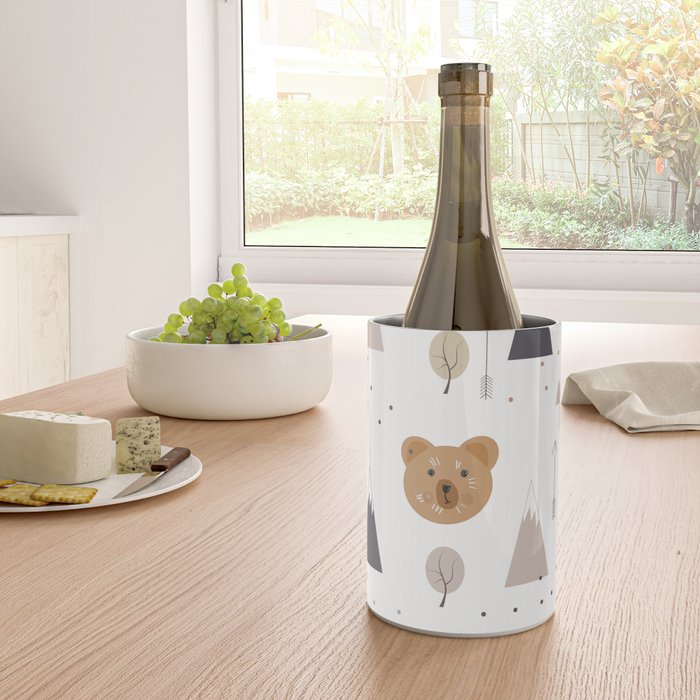 Seamless kids pattern with lovely cute bears and forest Wine Chiller Gallery Image 4