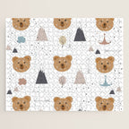 Seamless kids pattern with lovely cute bears and forest Jigsaw Puzzle Gallery Image 1