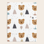 Seamless kids pattern with lovely cute bears and forest Poster Gallery Image 4