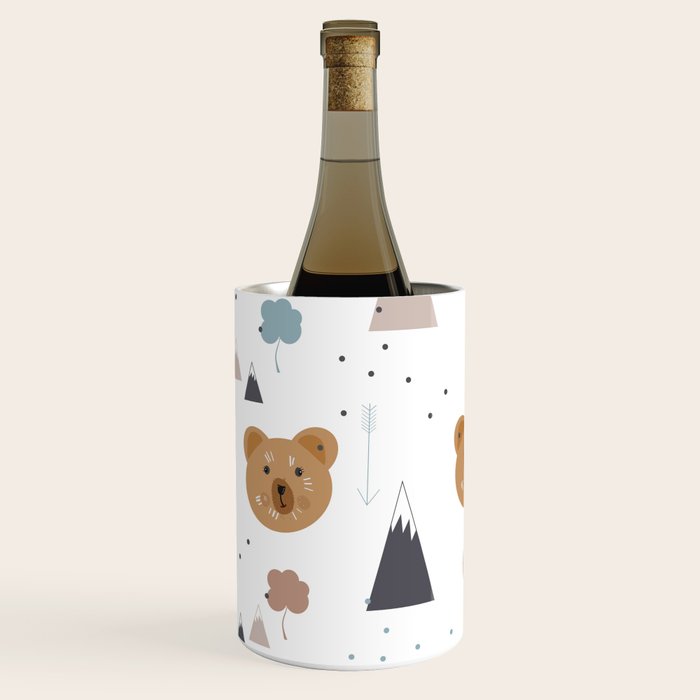Seamless kids pattern with lovely cute bears and forest Wine Chiller Gallery Image 2