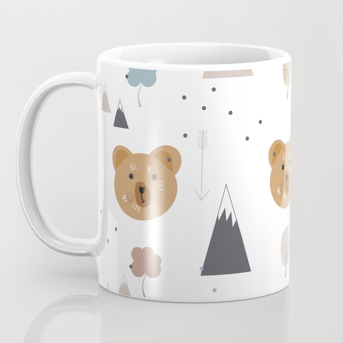Seamless kids pattern with lovely cute bears and forest Coffee Mug Gallery Image 3