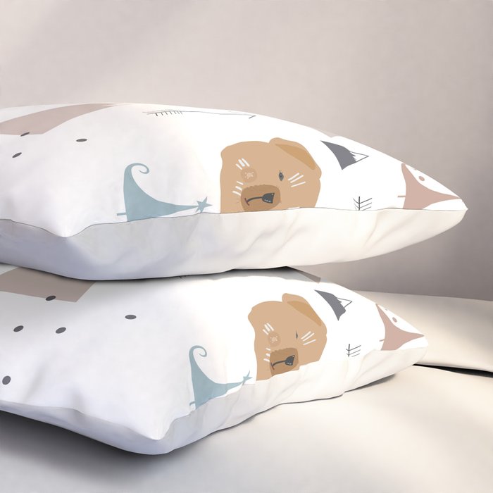Seamless kids pattern with lovely cute bears and forest Pillow Sham Gallery Image 3