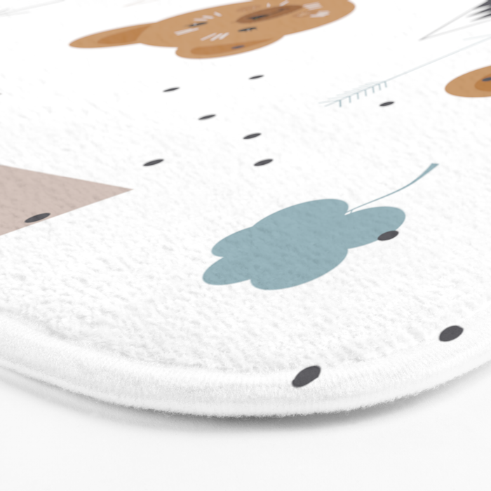 Seamless kids pattern with lovely cute bears and forest Bath Mat Gallery Image 3