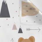 Seamless kids pattern with lovely cute bears and forest Wall Tapestry Gallery Image 3