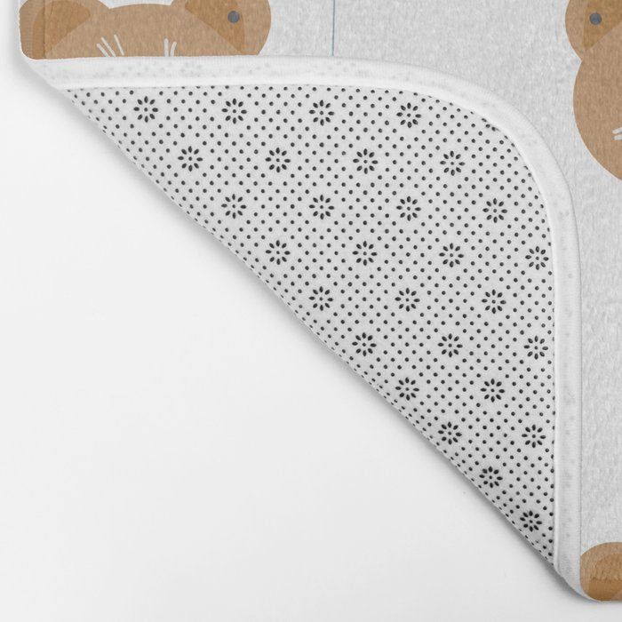 Seamless kids pattern with lovely cute bears and forest Bath Mat Gallery Image 2