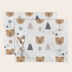 Seamless kids pattern with lovely cute bears and forest Placemat Gallery Image 1