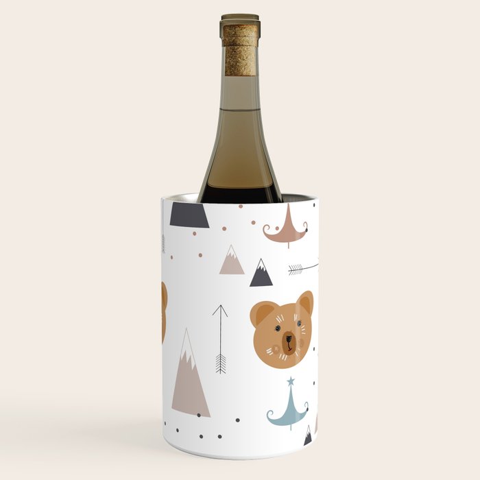 Seamless kids pattern with lovely cute bears and forest Wine Chiller Gallery Image 3