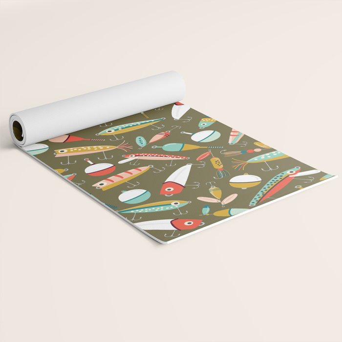 Fishing Lures Green Yoga Mat Gallery Image 2