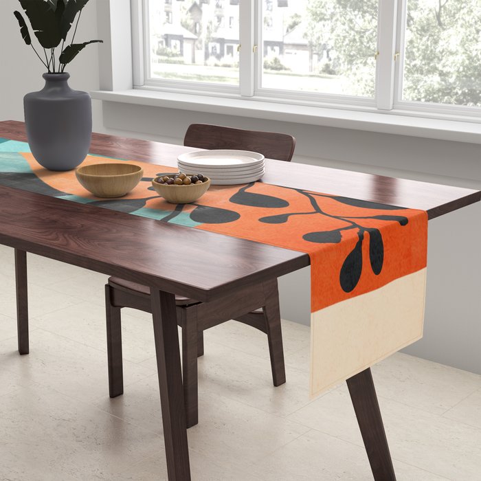 Modern Abstract Vases with Plant 2 Table Runner Gallery Image 2