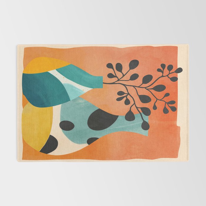 Modern Abstract Vases with Plant 2 Rug Gallery Image 2