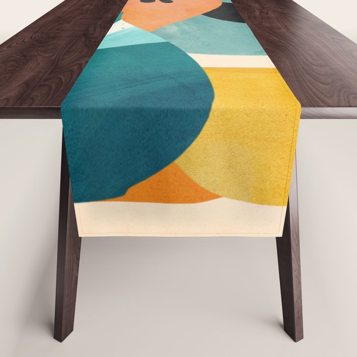Modern Abstract Vases with Plant 2 Table Runner Gallery Image 1