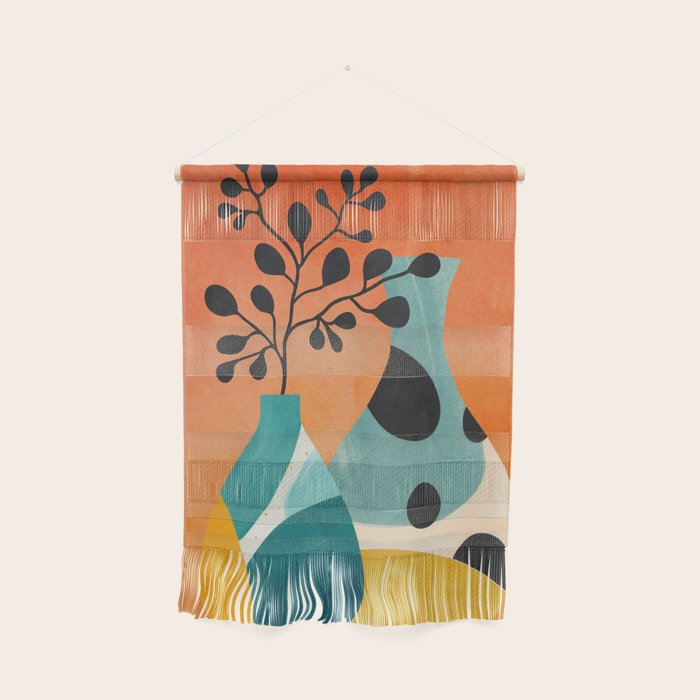 Modern Abstract Vases with Plant 2 Wall Hanging Gallery Image 1