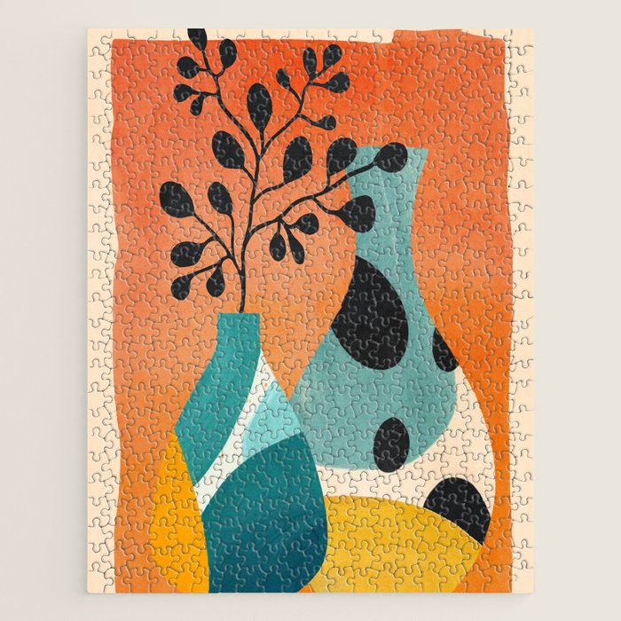 Modern Abstract Vases with Plant 2 Jigsaw Puzzle Gallery Image 1