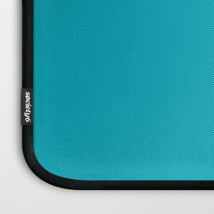 NOW AQUA Blue Solid Color Plain Teal Shade and Mindfulness Minimalist Word Art  Laptop Sleeve Gallery Image 3