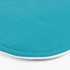 NOW AQUA Blue Solid Color Plain Teal Shade and Mindfulness Minimalist Word Art  Bath Mat Gallery Image 3