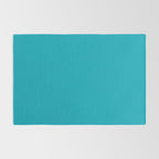 NOW AQUA Blue Solid Color Plain Teal Shade and Mindfulness Minimalist Word Art  Rug Gallery Image 2