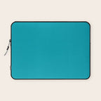 NOW AQUA Blue Solid Color Plain Teal Shade and Mindfulness Minimalist Word Art  Laptop Sleeve Gallery Image 1