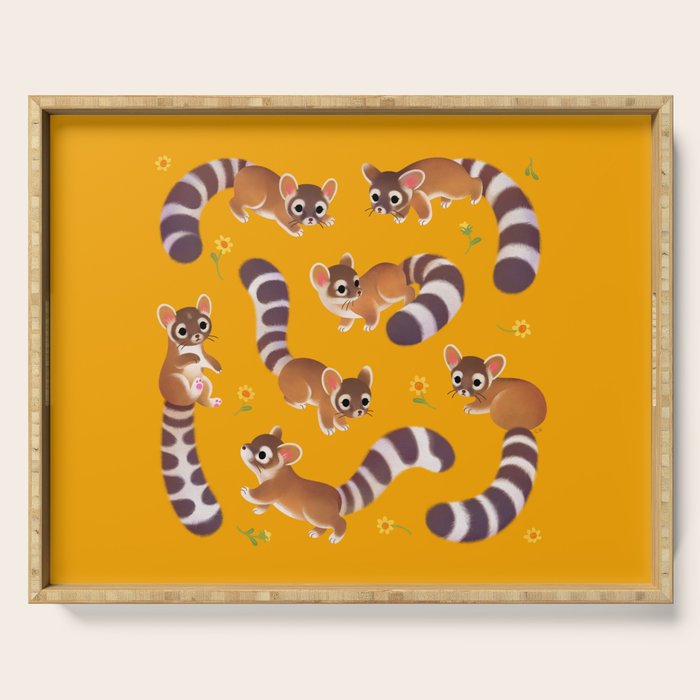 Ringtail - yellow Serving Tray Gallery Image 1