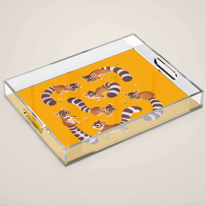 Ringtail - yellow Acrylic Tray Gallery Image 1