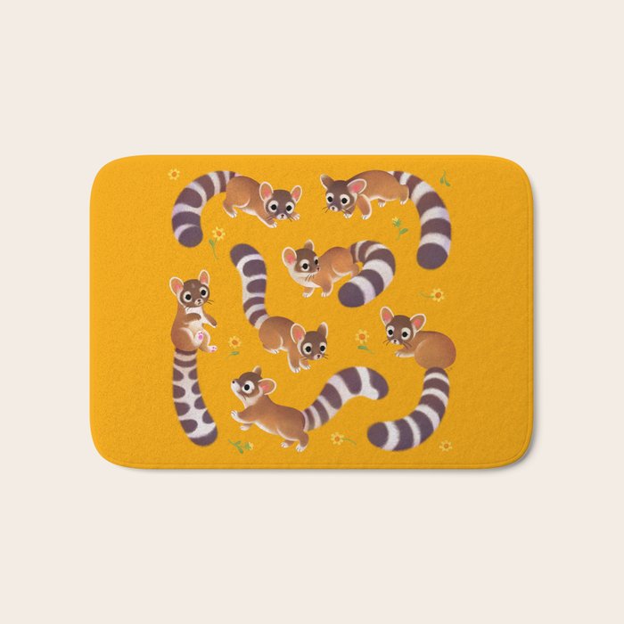 Ringtail - yellow Bath Mat Gallery Image 1