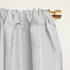 French Grey Linen Stripe Window Curtain Gallery Image 2