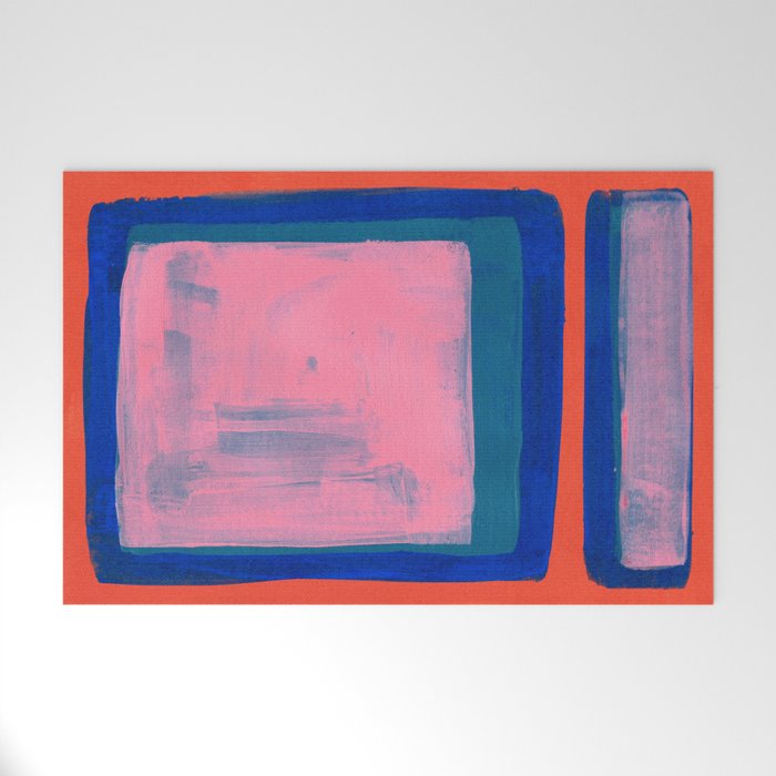 Double Blue Pink Colourfield  Welcome Mat Gallery Image 1