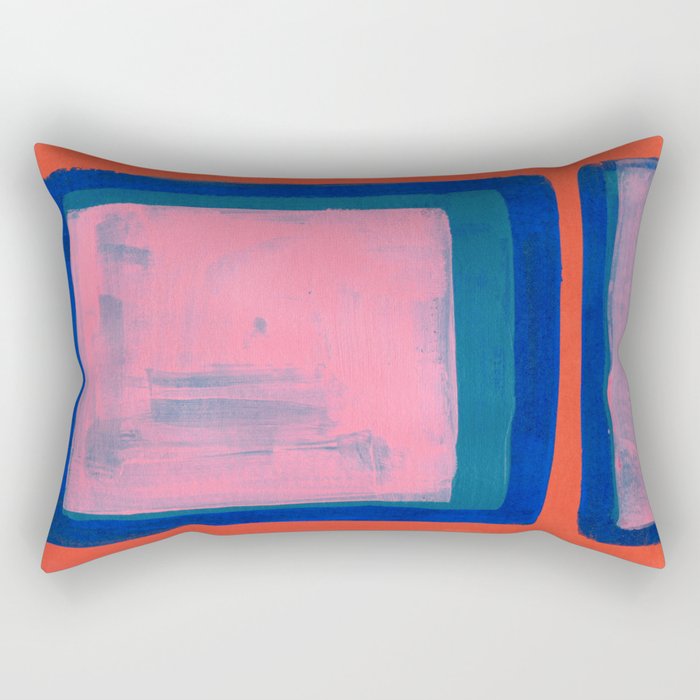 Double Blue Pink Colourfield  Rectangular Pillow Gallery Image 2
