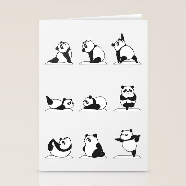 Panda Yoga Stationery Card Gallery Image 2