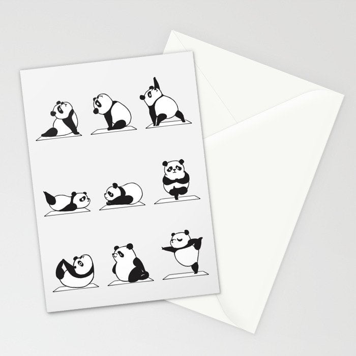 Panda Yoga Stationery Card Gallery Image 2