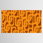 Mid Century Modern Loops Retro 70s Light Brown and Light Orange Pattern Tablecloth Gallery Image 2
