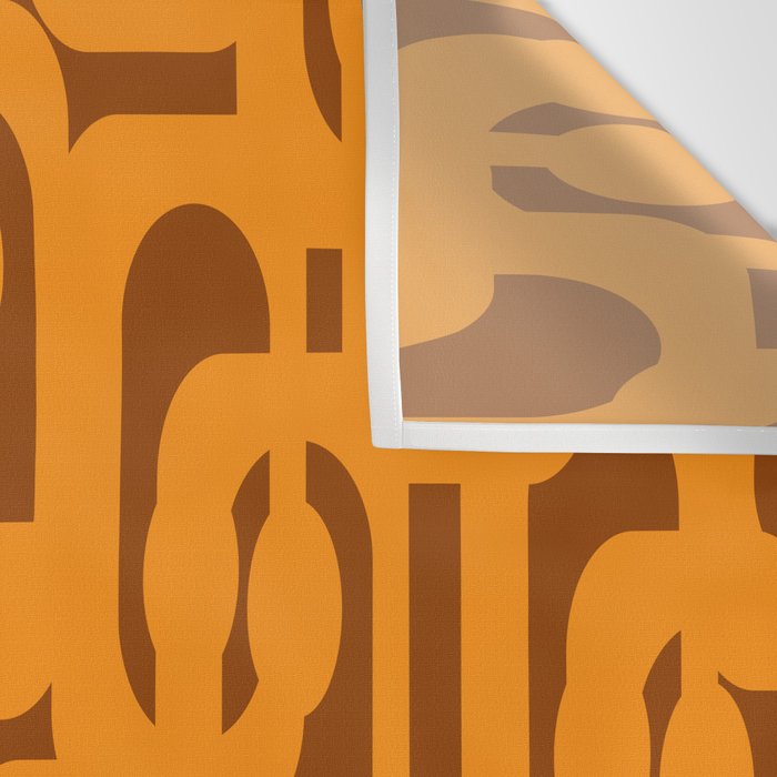 Mid Century Modern Loops Retro 70s Light Brown and Light Orange Pattern Wall Tapestry Gallery Image 3