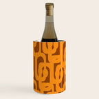 Mid Century Modern Loops Retro 70s Light Brown and Light Orange Pattern Wine Chiller Gallery Image 1