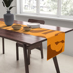 Mid Century Modern Loops Retro 70s Light Brown and Light Orange Pattern Table Runner Gallery Image 2