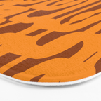 Mid Century Modern Loops Retro 70s Light Brown and Light Orange Pattern Bath Mat Gallery Image 3